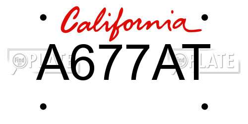A677AT California License Plate