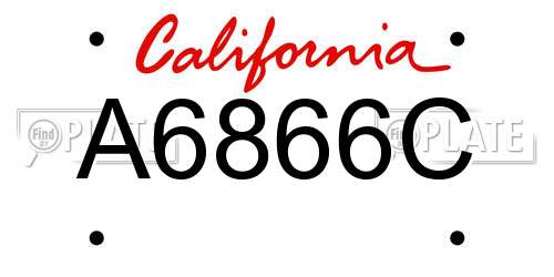 A6866C California License Plate