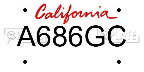 A686GC California License Plate