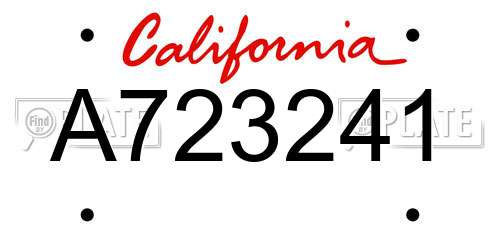 A723241 California License Plate
