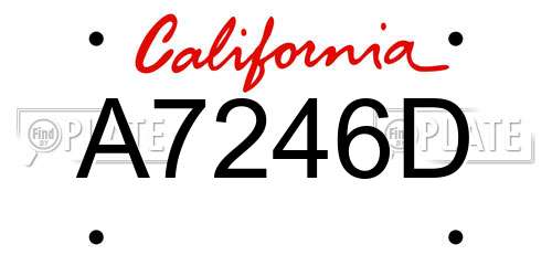 A7246D California License Plate
