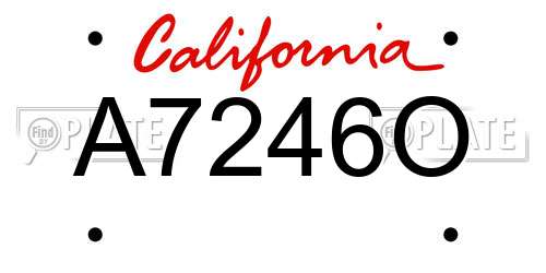 A7246O California License Plate