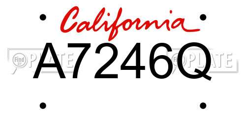 A7246Q California License Plate