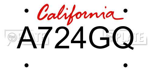 A724GQ California License Plate