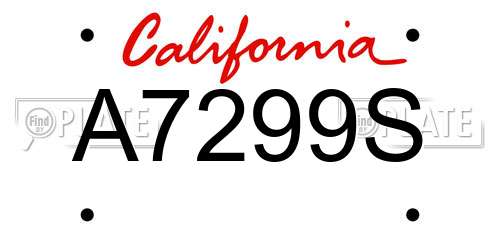 A7299S California License Plate