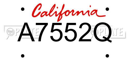 A7552Q California License Plate