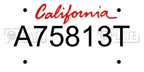 A75813T California License Plate