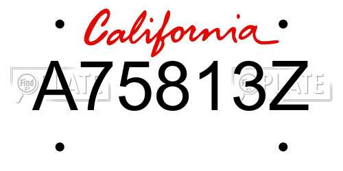 A75813Z California License Plate