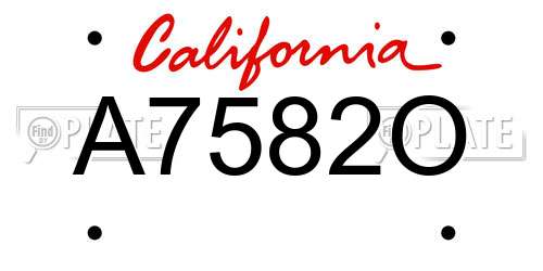 A7582O California License Plate