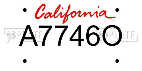 A7746O California License Plate