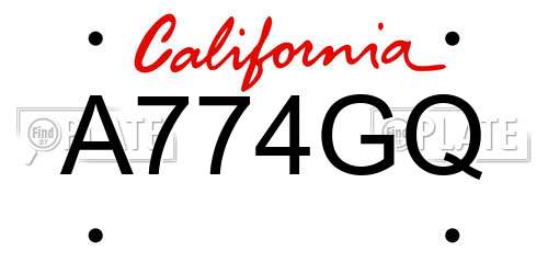 A774GQ California License Plate