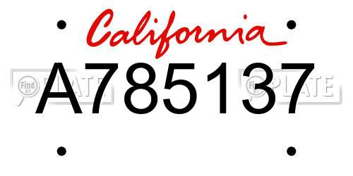 A785137 California License Plate