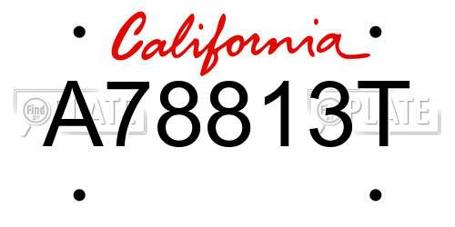 A78813T California License Plate