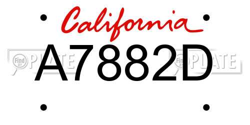 A7882D California License Plate