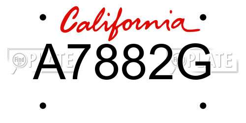 A7882G California License Plate
