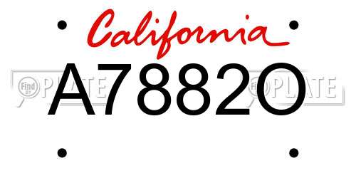 A7882O California License Plate