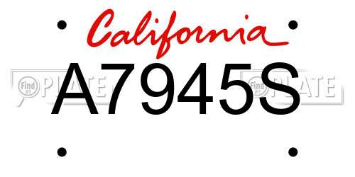 A7945S California License Plate