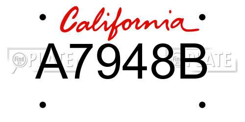 A7948B California License Plate