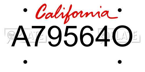 A79564O California License Plate