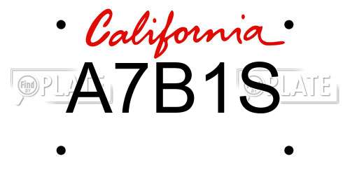 A7B1S California License Plate