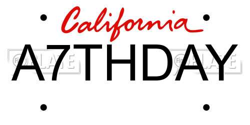 A7THDAY California License Plate