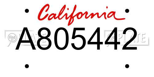A805442 California License Plate