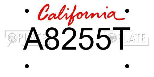 A8255T California License Plate