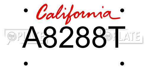 A8288T California License Plate