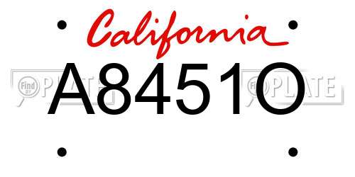 A8451O California License Plate