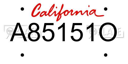 A85151O California License Plate