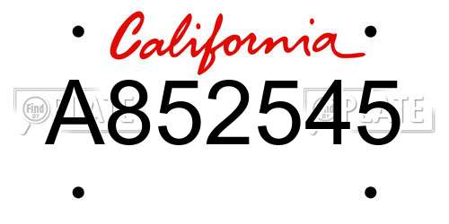 A852545 California License Plate