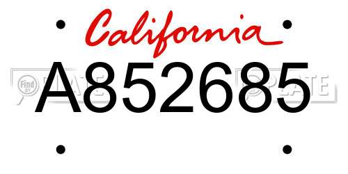A852685 California License Plate
