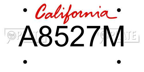 A8527M California License Plate