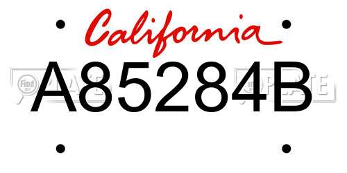 A85284B California License Plate
