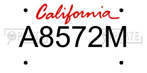 A8572M California License Plate