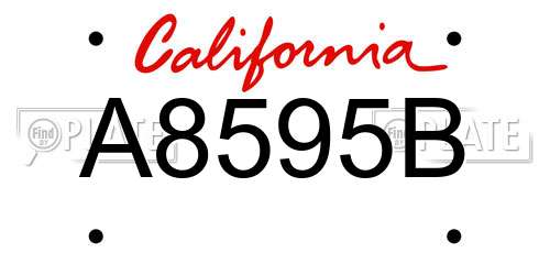 A8595B California License Plate