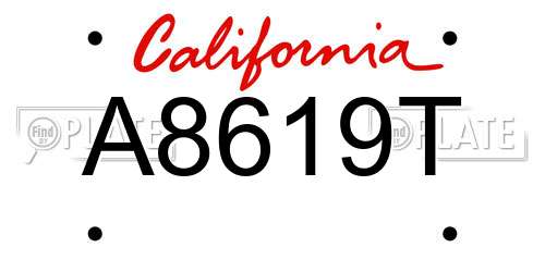A8619T California License Plate