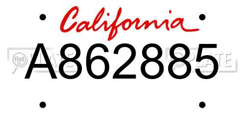 A862885 California License Plate