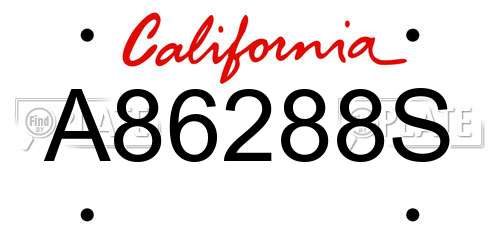 A86288S California License Plate