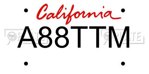 A88TTM California License Plate