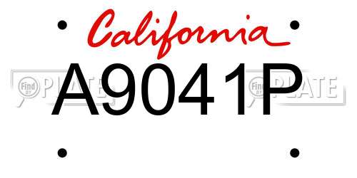 A9041P California License Plate