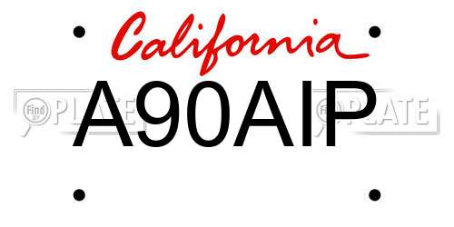 A90AIP California License Plate