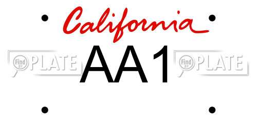 AA1 California License Plate