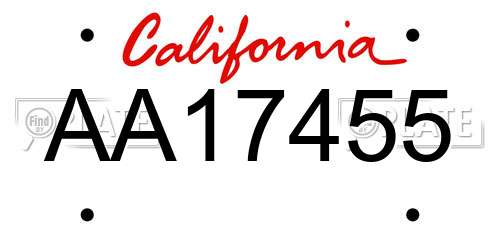 AA17455 California License Plate