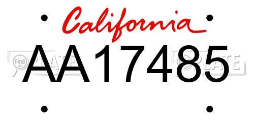 AA17485 California License Plate