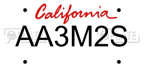 AA3M2S California License Plate