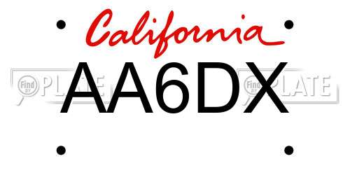 AA6DX California License Plate