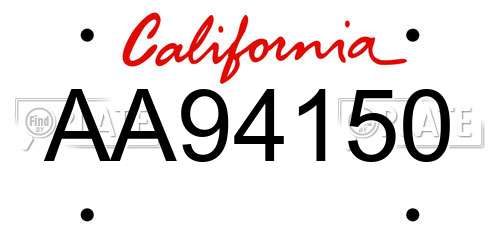 AA94150 California License Plate