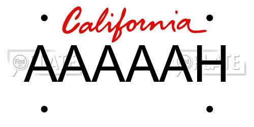 AAAAAH California License Plate