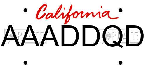 AAADDQD California License Plate